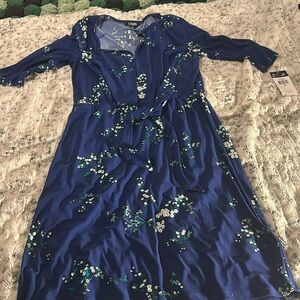 Chaps blue mid length dress size medium